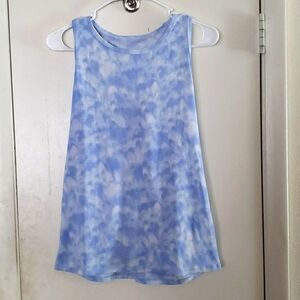 All in Motion Strappy Racerback Tank Top w/a Blue Cloud Tie Dye Effect Size XL
